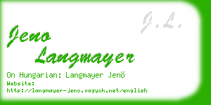 jeno langmayer business card